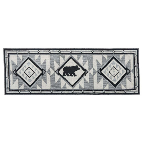 Stone Mountain Bear Hooked Rug - 2 x 6