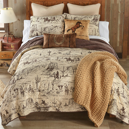Ranch Hand Toile Western Quilt Bedding Collection
