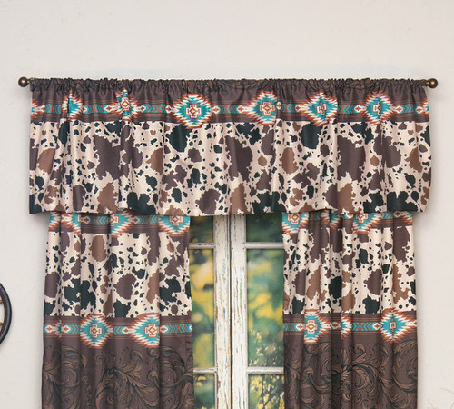 Santa Fe Diamonds & Cowhide Lined Valance - CLEARANCE