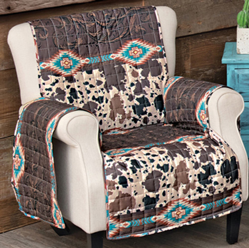 Santa Fe Diamonds & Cowhide Chair Cover - CLEARANCE