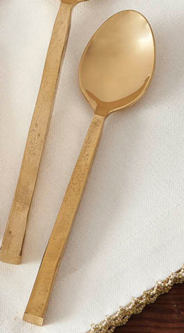 Square Handled Golden Teaspoons - Set of 4