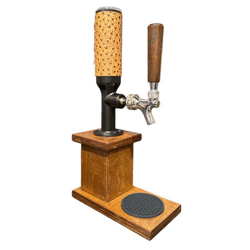 Single Whiskey Tower with Ostrich Leather & Wood Tap