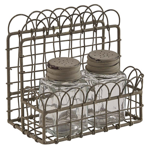 Country Charm Napkin Caddy with Salt & Pepper Shakers