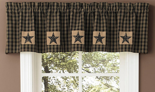 Black Patchwork Lined Valance