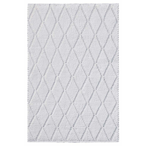 White Rhombus Rug - 8 x 10