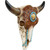 Bull Skull with Tooled Leather Design - OUT OF STOCK