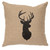 Deer Head Silhouette Linen Pillow - Natural