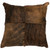 Four Square Dark Brindled Hair on Hide Pillow with Fabric Back