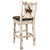 Frontier Barstool with Back & Laser-Engraved Bronc Design