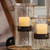 Glass Candle Cylinder with Rustic Insert - Medium