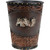 Horse Tooled Leather Waste Basket