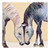 Horses in Love Canvas Art - 24 x 24