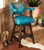 Laramie Plains Barstool with Turquoise Leather