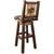 Ranchman's Woodland Upholstery Counter Stool with Back, Swivel & Laser-Engraved Moose Design