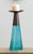 Reversible Candle Holder / Vase with Crackled Turquoise Glass and Candle - Small