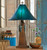 Santa Cruz Turquoise Table Lamp with Rawhide Shade