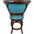 Spanish Heritage Swivel Counter Stool with Back - Teal