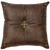 Turquoise Cross Concho Leather Pillow - Fabric Back