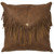 Whiskey Leather & Fringe Pillow - Leather Back