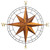 Hand-Carved Teak Compass Wall Art