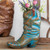 Dodge City Boot Planter - Turquoise