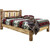 Cascade Platform Bed with Laser Engraved Wolf Design - Cal. King
