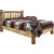 Cascade Platform Bed with Laser Engraved Wolf Design - Full