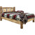 Cascade Platform Bed with Laser Engraved Wolf Design - Twin