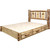 Cascade Platform Storage Bed with Laser Engraved Bronc Design - Cal. King