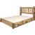 Cascade Platform Storage Bed with Laser Engraved Wolf Design - Cal. King