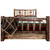 Denver Bed with Storage & Engraved Broncos - Queen - Stained & Lacquered