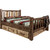 Denver Bed with Storage & Engraved Wolves - Twin - Stained & Lacquered