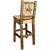 Denver Barstool with Engraved Bronc Back - Stained & Lacquered