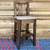 Denver Barstool with Back & Buckskin Seat - Stained & Lacquered