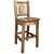 Denver Counter Height Barstool with Engraved Bronc Back - Stained & Lacquered