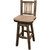 Denver Counter Height Swivel Barstool with Back & Buckskin Seat - Stained & Lacquered