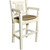 Denver Counter Height Captain's Barstool with Buckskin Seat - Lacquered