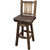 Denver Counter Height Swivel Barstool with Back & Saddle Seat - Stained & Lacquered