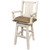 Denver Counter Swivel Captain's Barstool with Buckskin Seat - Lacquered