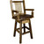 Denver Swivel Captain's Barstool with Saddle Seat - Stained & Lacquered