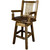 Denver Swivel Captain's Barstool with Saddle Seat - Stained & Lacquered