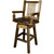 Denver Counter Swivel Captain's Barstool with Saddle Seat - Stained & Lacquered