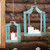 Mission Canopy Turquoise Candle Lanterns - Set of 2