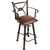 Coronado Swivel Counter Stool w/Arms - Steer Brands Antique Brown