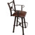 Coronado Swivel Barstool w/Arms - Steer Brands Antique Brown