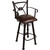 Coronado Swivel Counter Stool w/Arms - Plain with Tacks Antique Brown