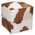 Brown Cowhide Square Pouf