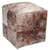 Brown Salt & Pepper Cowhide Square Pouf