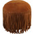 Cheyenne Fringed Leather Pouf - Cognac - OUT OF STOCK UNTIL 06/05/2024