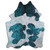 Metallic Blue & Black Cowhide Rug - Large